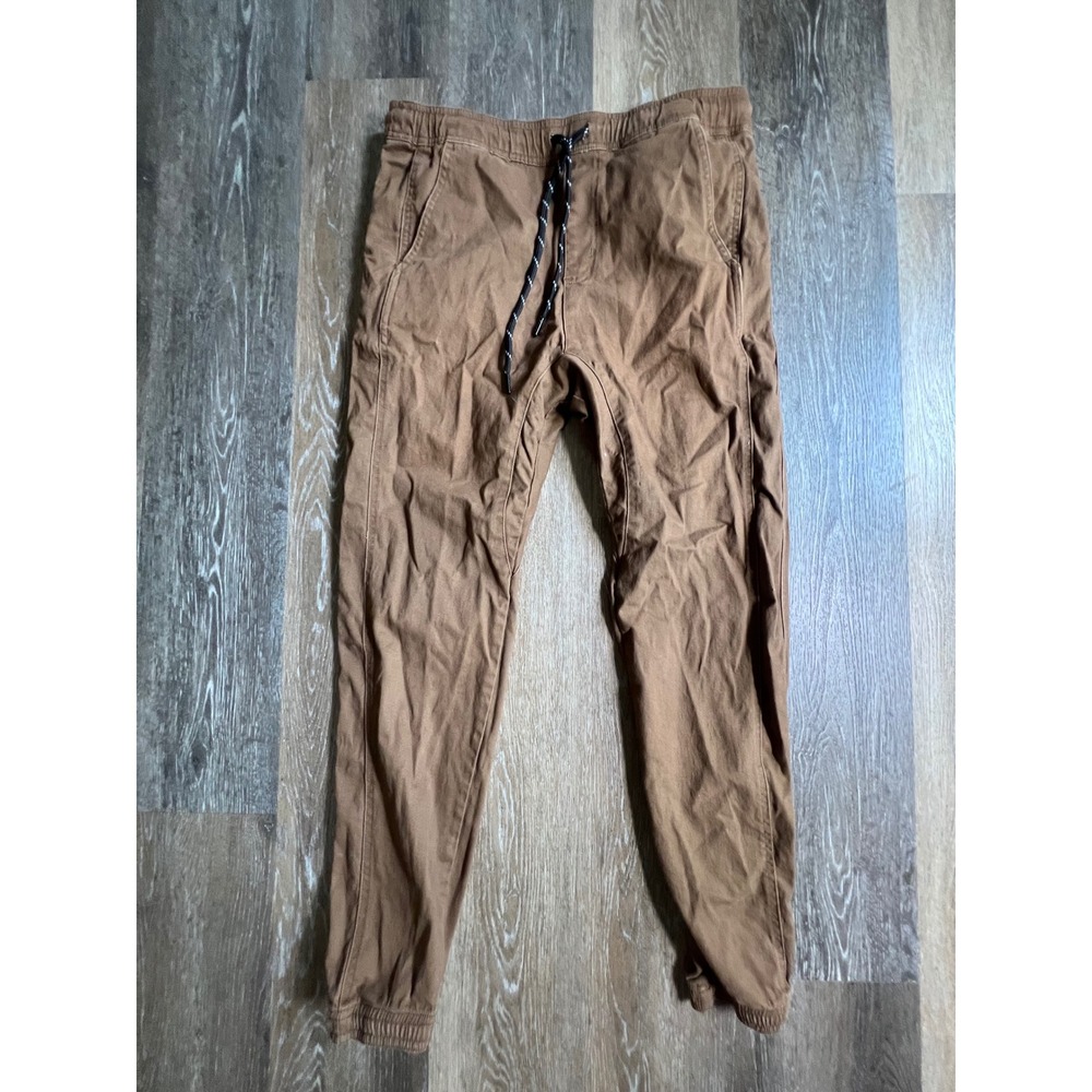 Charles And A Half Joggers Mens XL Brown Cotton Twill Stretch Drawstring Pants